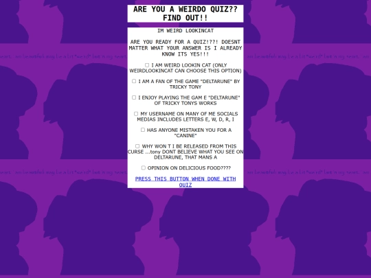 WEIRDLOOKINCATQUIZ screenshot