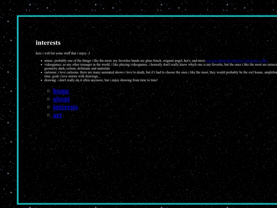 interests screenshot