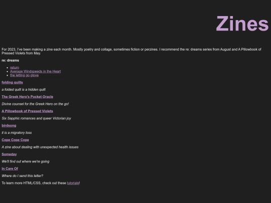zines screenshot