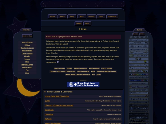 Links screenshot