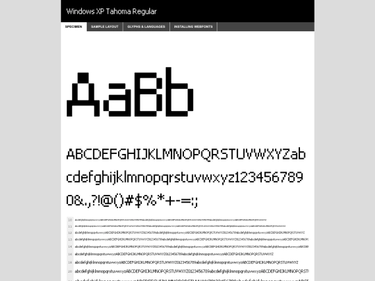 winxpfont/windows-xp-tahoma-demo screenshot