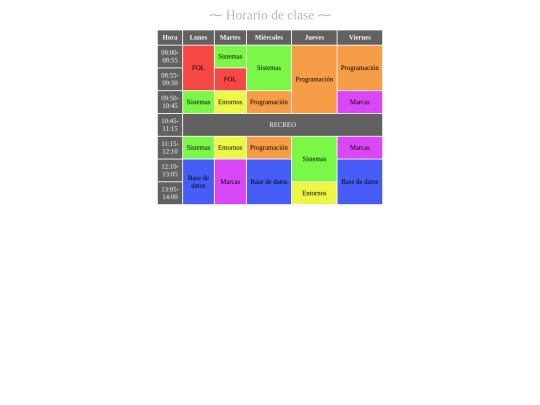 horariodeclase screenshot