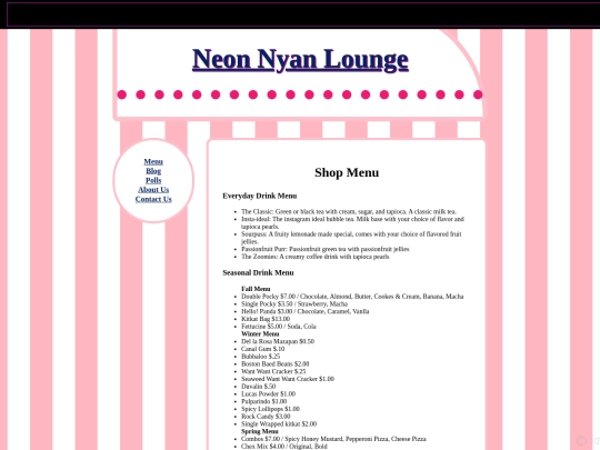 menu screenshot