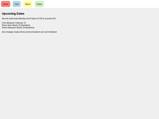 dates screenshot