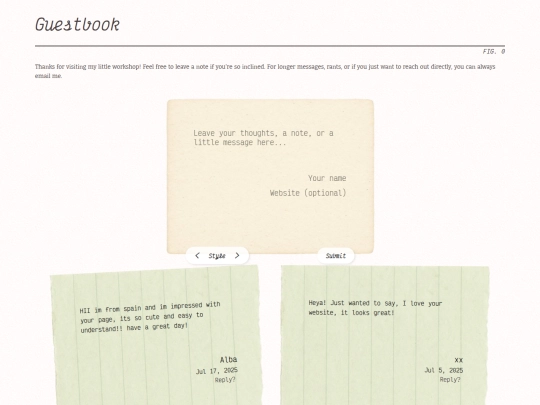 site/guestbook screenshot