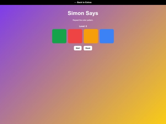 games/simon screenshot