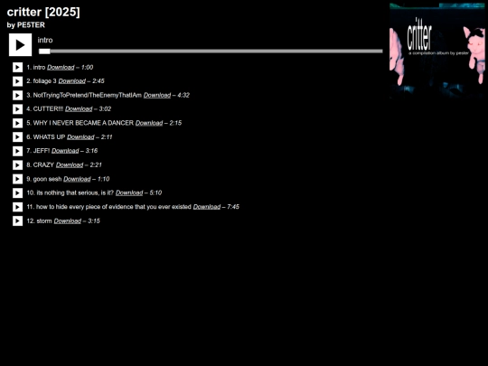archive/music/artists/PE5TER/critter/album screenshot