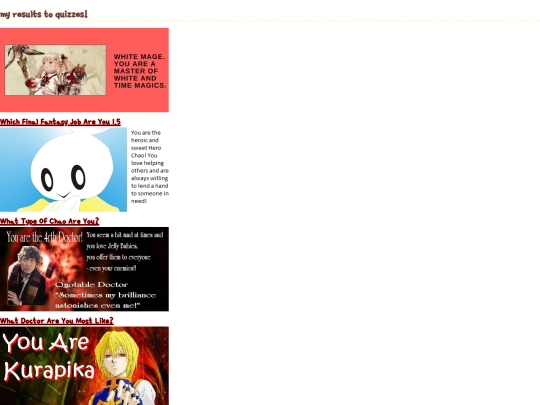 quizzes screenshot
