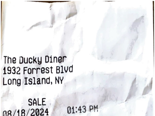 reciept screenshot