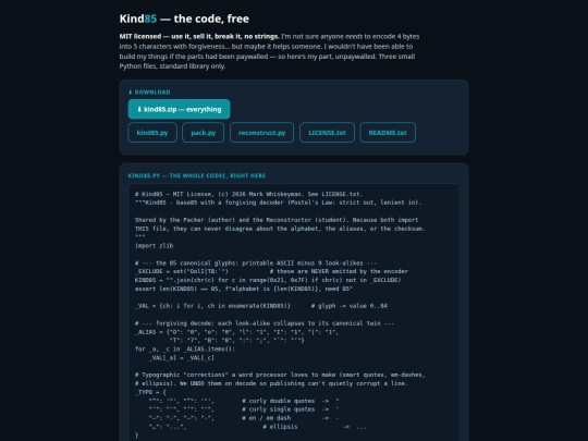 widgets/kind85-code screenshot