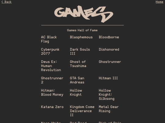 Games screenshot