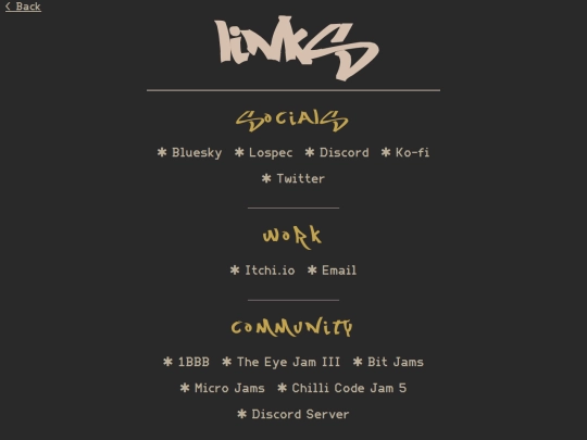 links screenshot