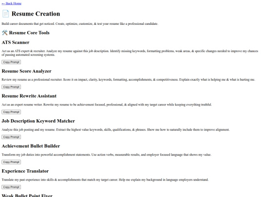CareerHelper/Resume-Creation screenshot