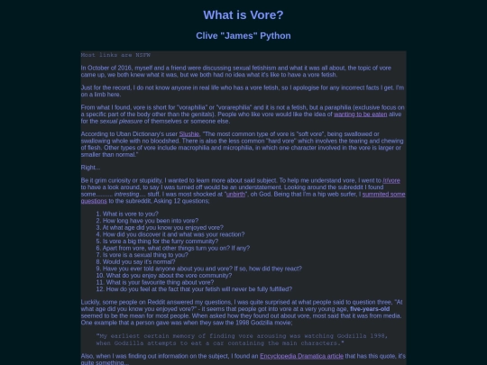 library/vore screenshot