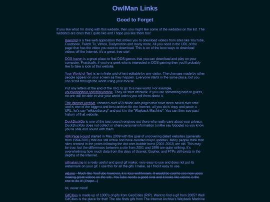 links screenshot