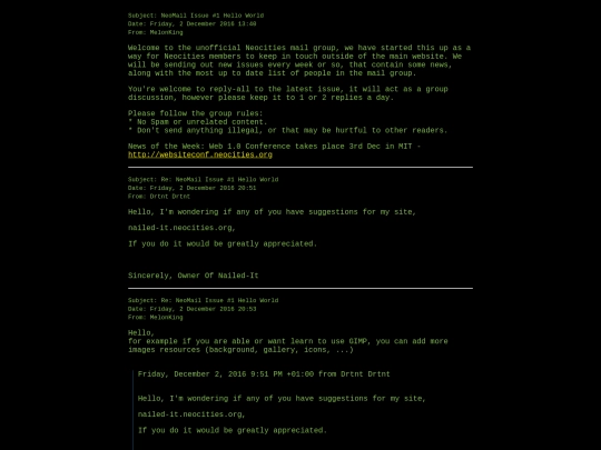 neomail/neomail_issue_1_hello_world screenshot