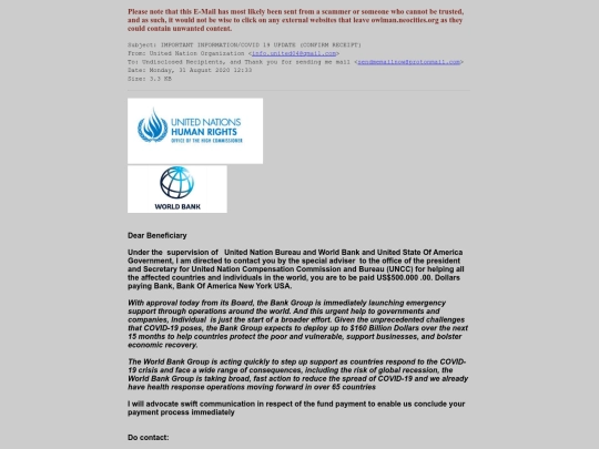 spam/IMPORTANT_INFORMATION_COVID_19_UPDATE__CONFIRM_RECEIPT_ screenshot