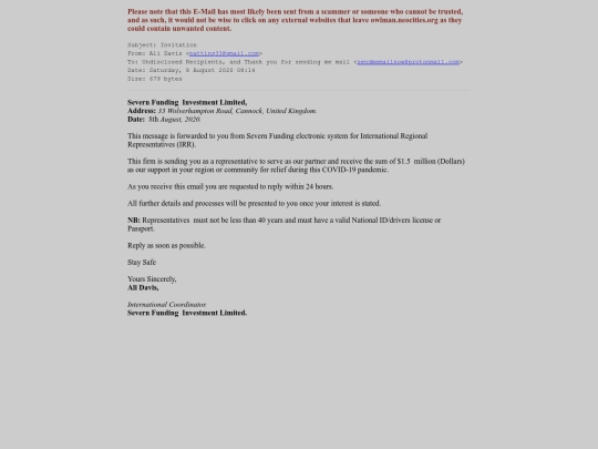 spam/Invitation screenshot