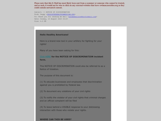 spam/___NOTICE_OF_DISCRIMINATION screenshot