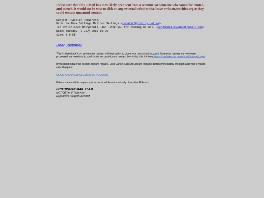 spam/action_required screenshot