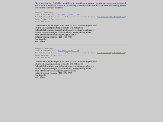 spam/compliment screenshot