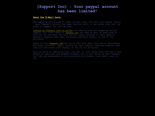 spam/darkside/support_inc_your_paypal_account_has_been_limited screenshot