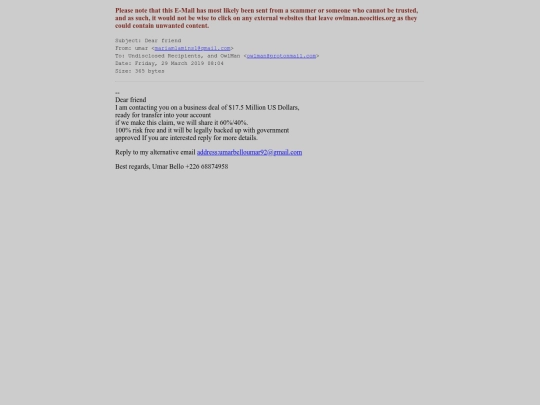 spam/dear_friend screenshot