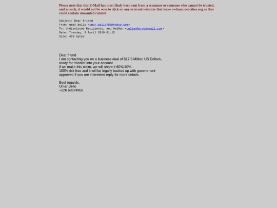 spam/dear_friend_2 screenshot