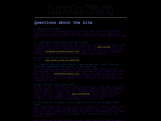 spam/faq screenshot