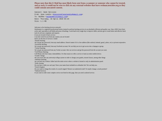 spam/geek_services screenshot