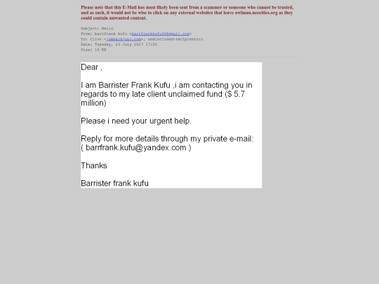 spam/hello screenshot