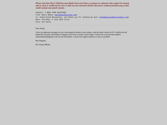 spam/i_need_your_assistant screenshot