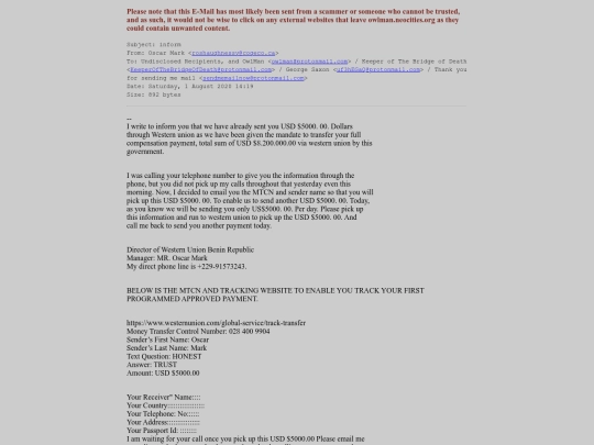 spam/inform screenshot