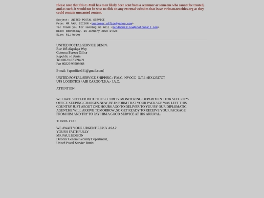 spam/united_postal_service screenshot