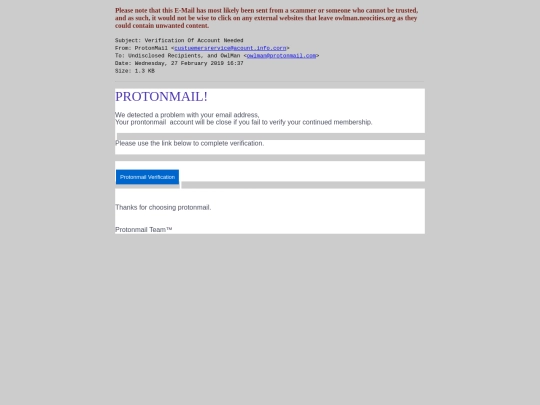 spam/verification_of_account_needed screenshot