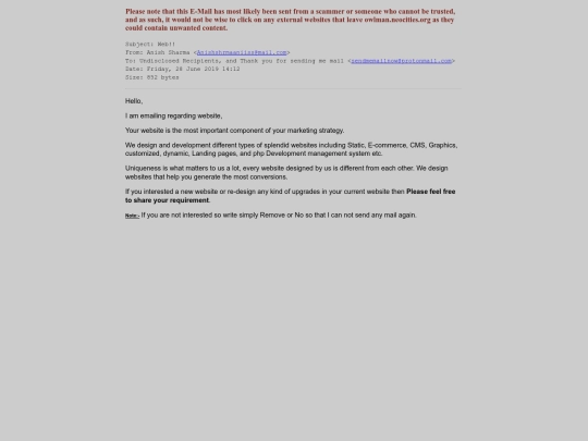 spam/web screenshot