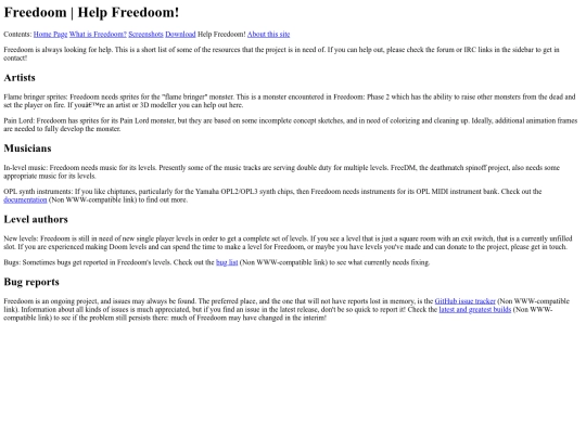 www/freedoom/help screenshot