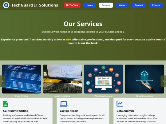services screenshot