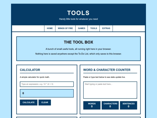 tools screenshot