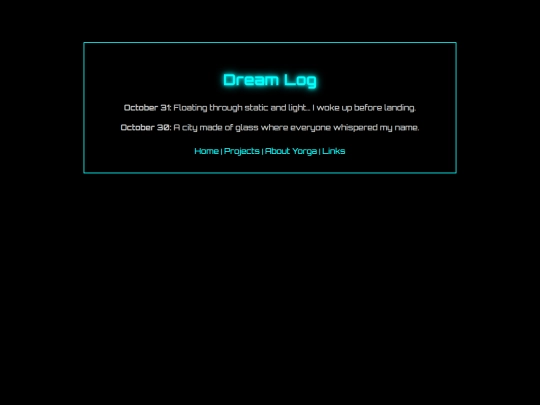 Dream log screenshot