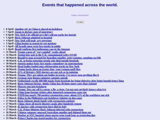 events screenshot