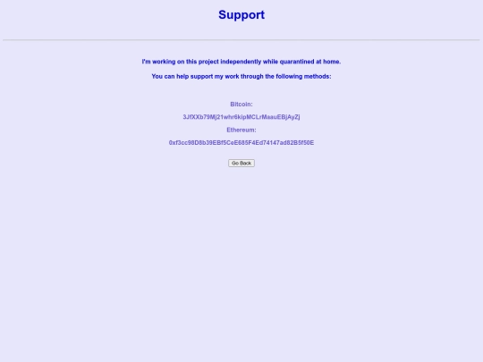 support screenshot