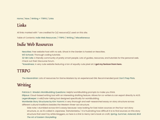 links screenshot