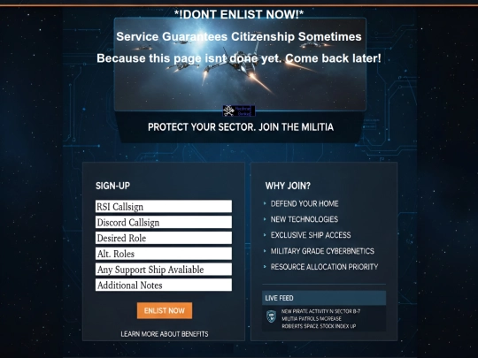 Enlistment screenshot