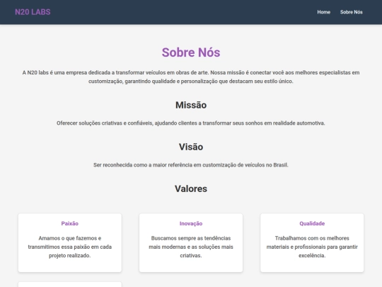sobre nós screenshot