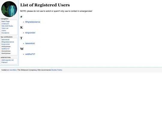 wiki/users screenshot