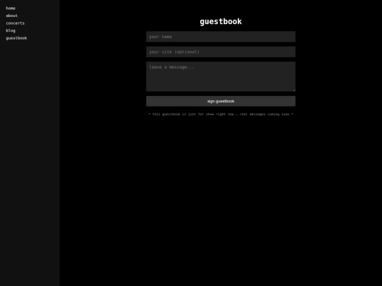 guestbook screenshot