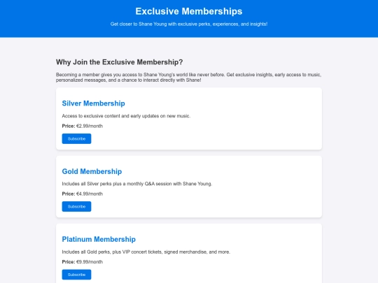 membership screenshot