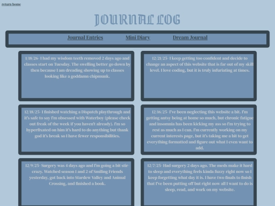 subpages/minidiary screenshot