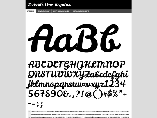 leckerlione/leckerli_oneregular/leckerlione-regular-demo screenshot